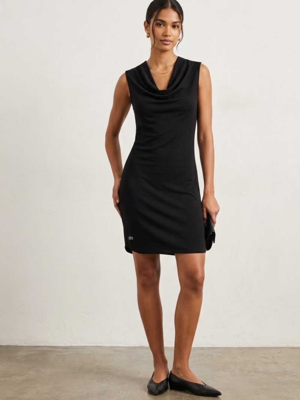 Lacoste Sleeveless Knit Dress Draped Cowl Neck
Athleisure Preppy Popover Coverup